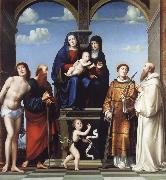 Francesco Francia The Virgin and Child and Saint Anne Enthroned with Saints Sebstian,Paul,John,Lawrence and Benedict china oil painting artist